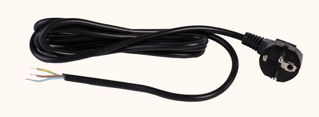 Armiertes Kabel PVS-VP 3x0,75 mit einem angegossenen Stecker