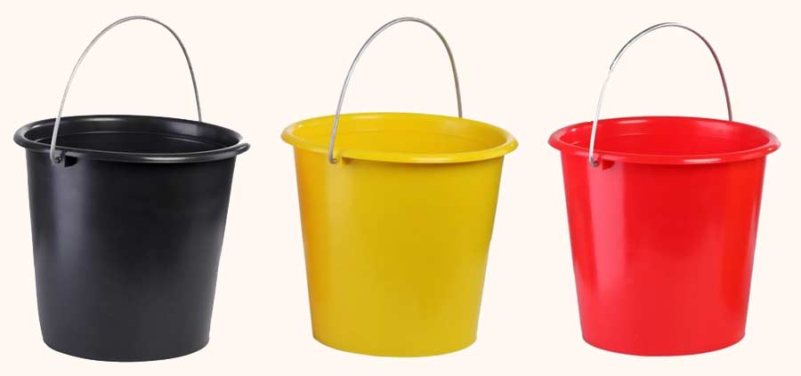 Kunststoff-Eimer für Gartenarbeiten 10 L (schwarz, rot, gelb)