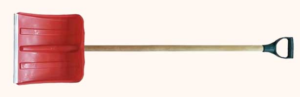 Sidewalk Snow Removal Plastic Spade with Wooden Shaft (aluminum shape brim)